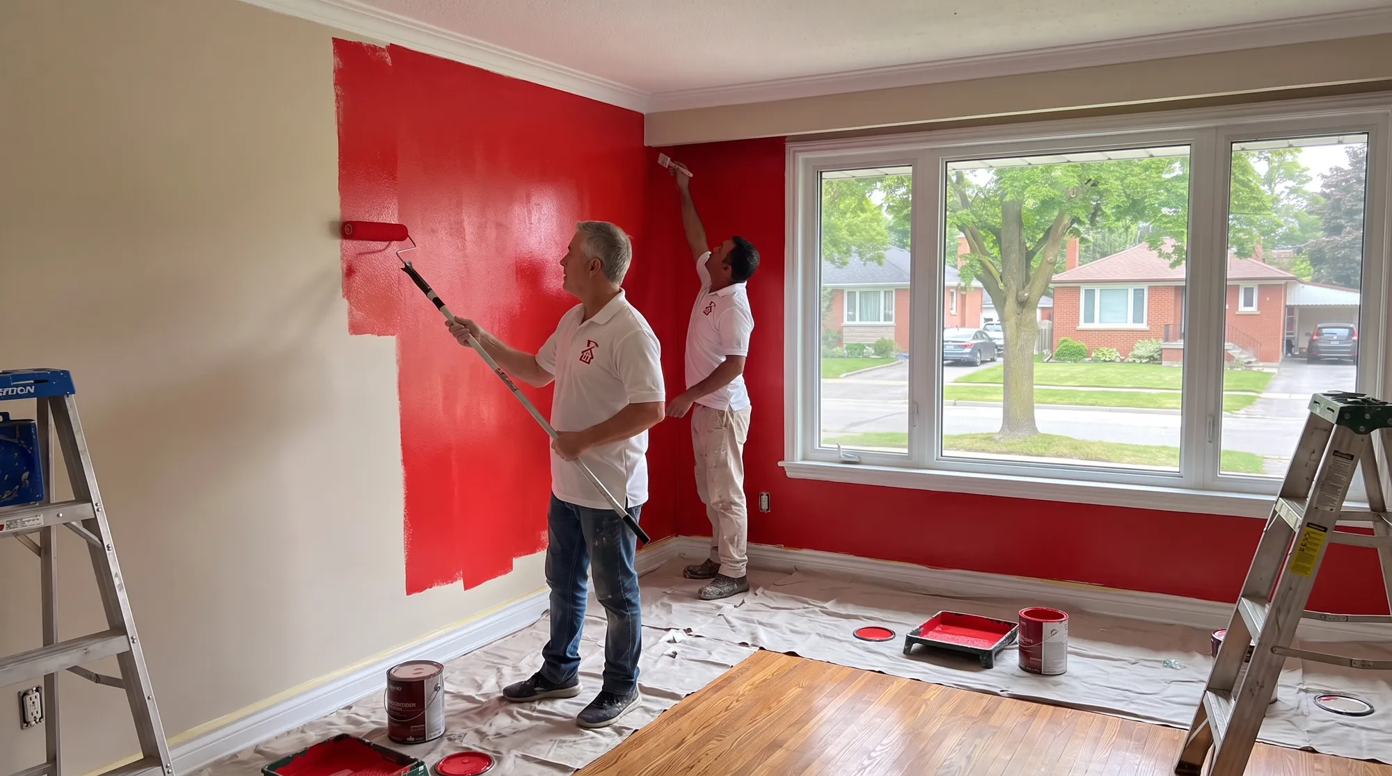 Ceiling cut-in work in a North York living room by Co Painting